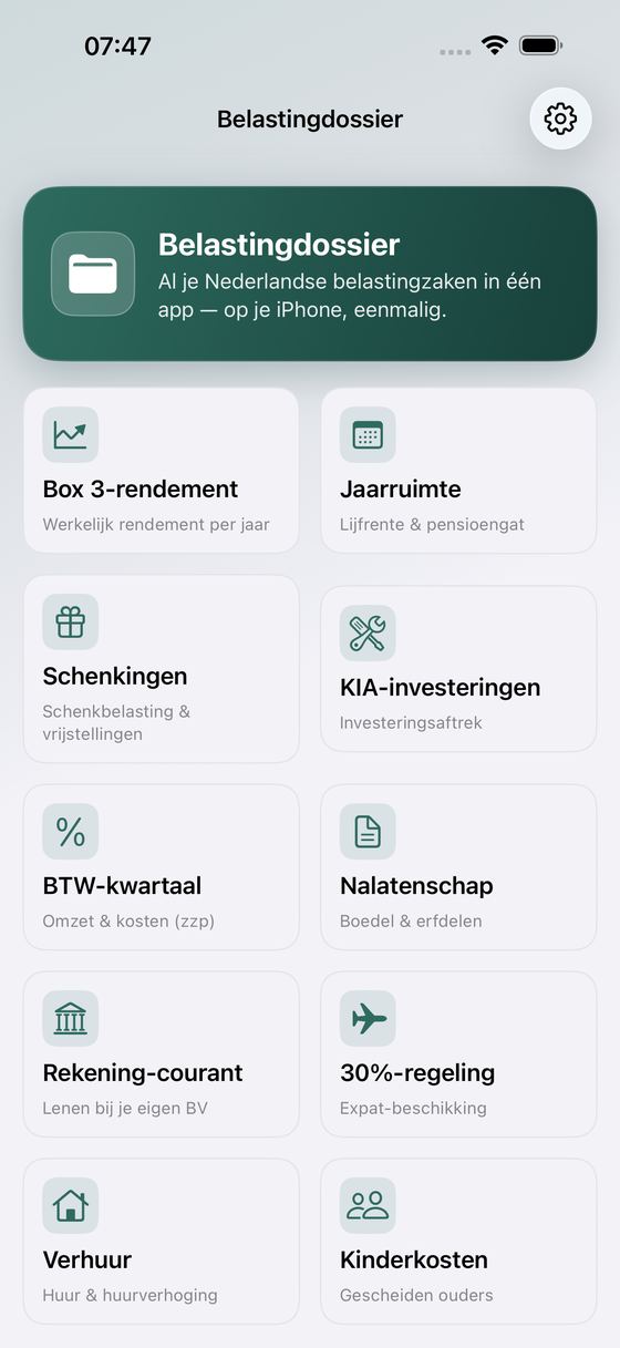 Belastingdossier screenshot 1