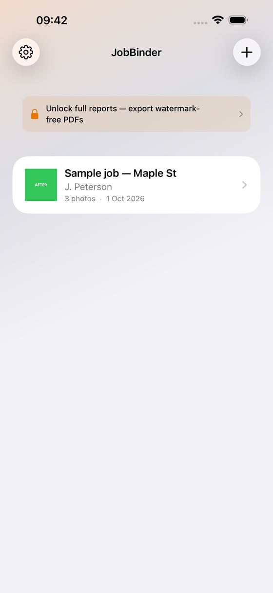 JobBinder screenshot 1